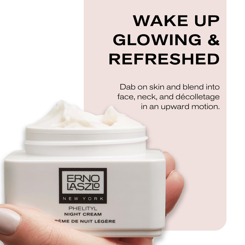 Cream spreads to a matte finish after applying Erno Laszlo Phelityl Night Cream