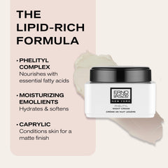 Night cream applied to neck and décolletage for balanced hydration
