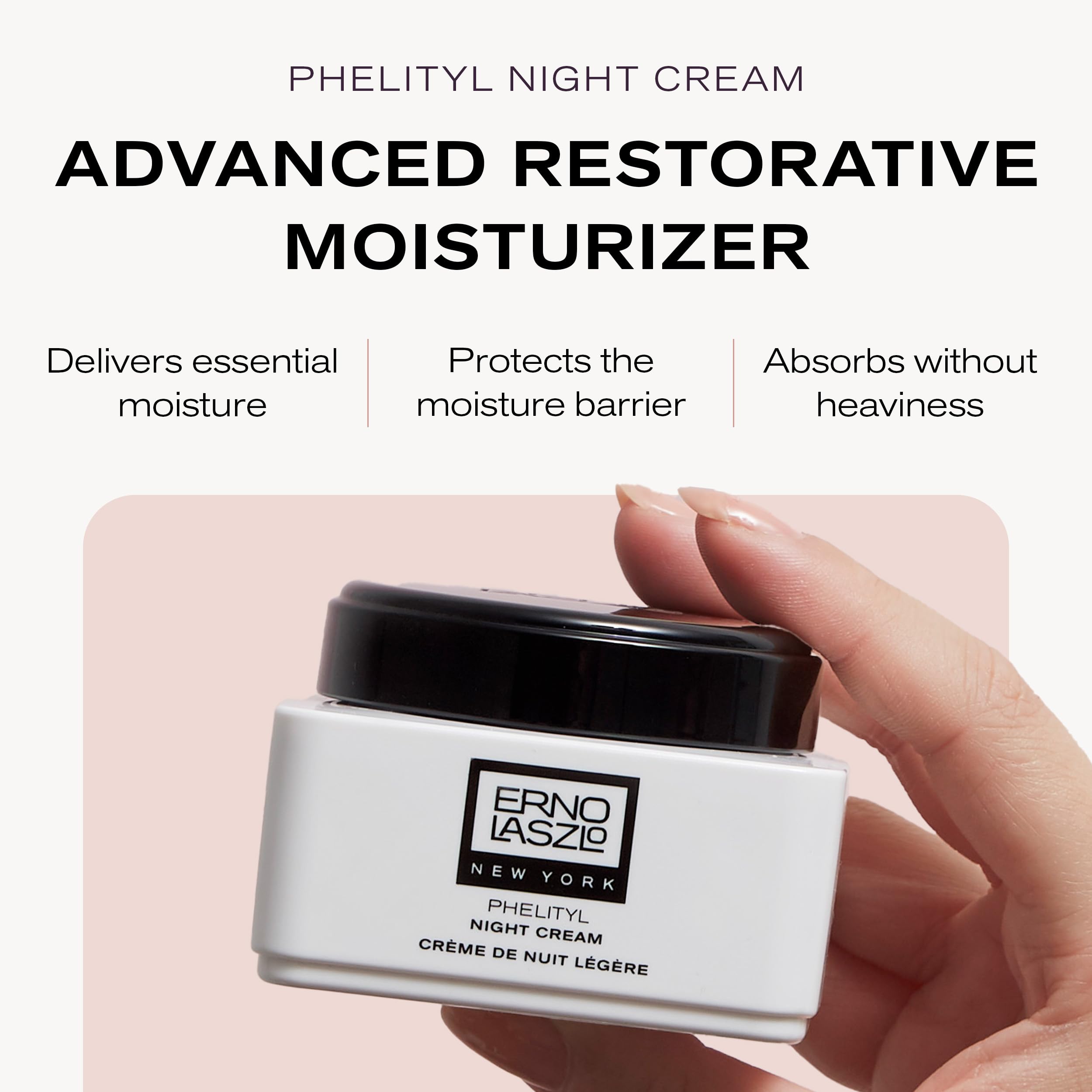 Texture close-up of Erno Laszlo Phelityl Night Cream showing tofu-like consistency