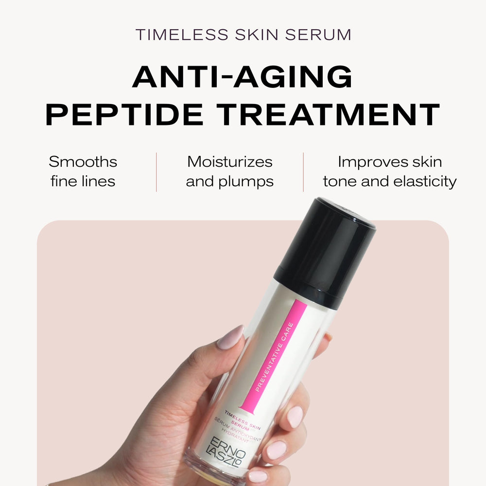 Erno Laszlo Timeless Serum pump top enables easy daily application for consistent care.
