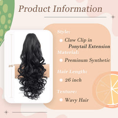 EROADE ponytail extension with claw clip demonstrates secure wear