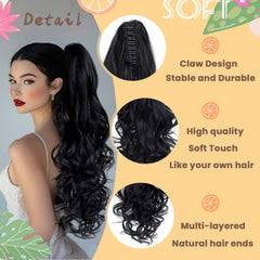 EROADE model wearing the ponytail extension for a fuller everyday look