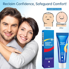 Eroxox Redundant Prepuce Corrector Gel texture closeup highlights smooth, non-greasy feel.