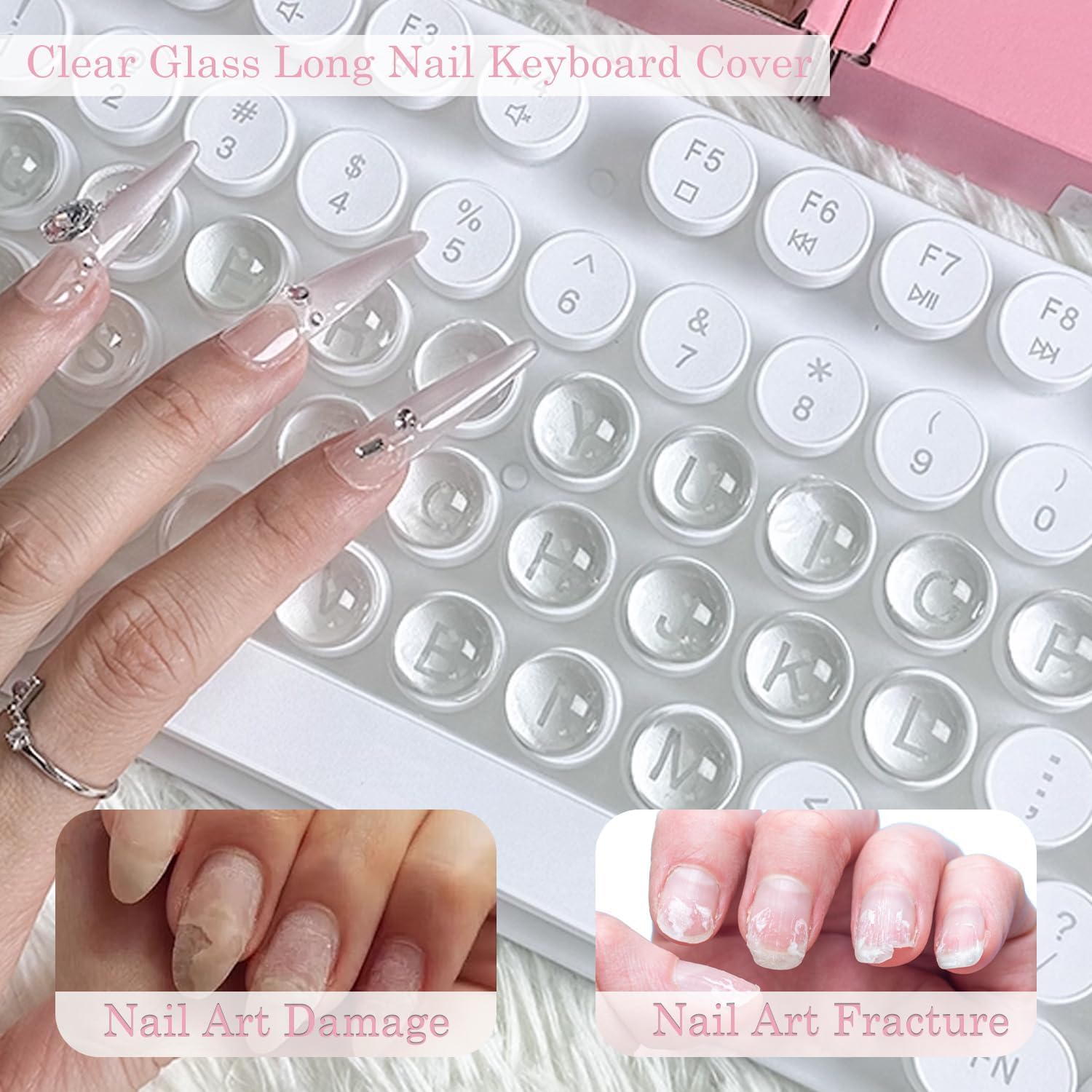 ERRECI glitter design close-up highlights sparkle on keys for stylish typing sessions