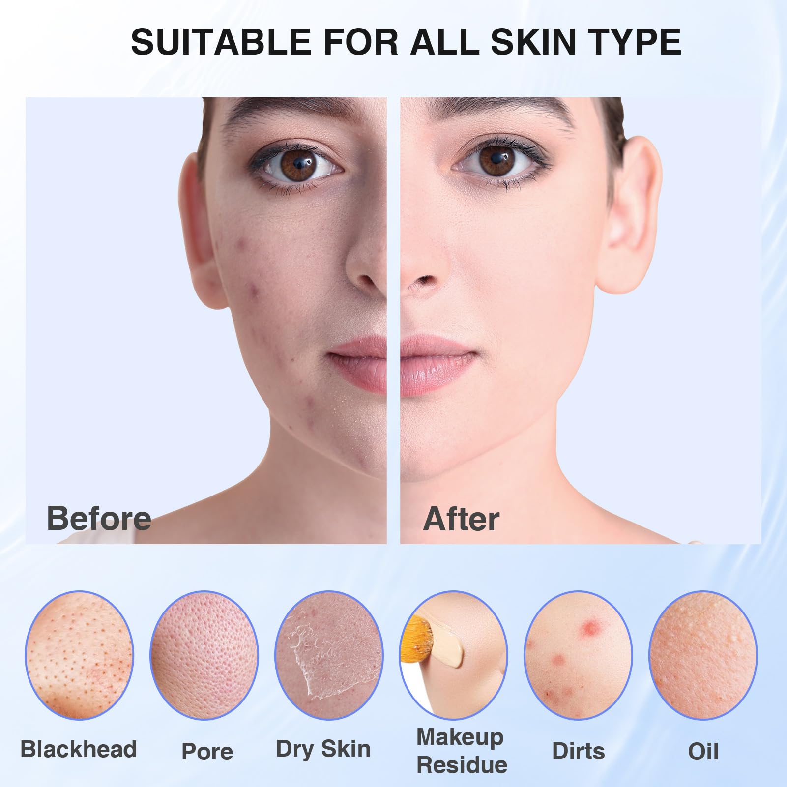 ERROWIN five-speed settings tailor cleansing intensity for all skin types.