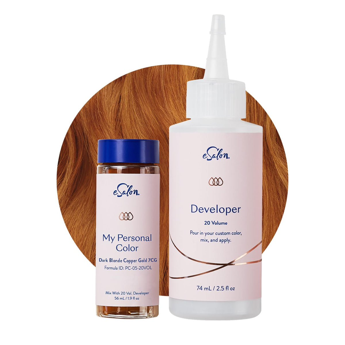 eSalon dark blonde copper gold color bottle for at-home coloring