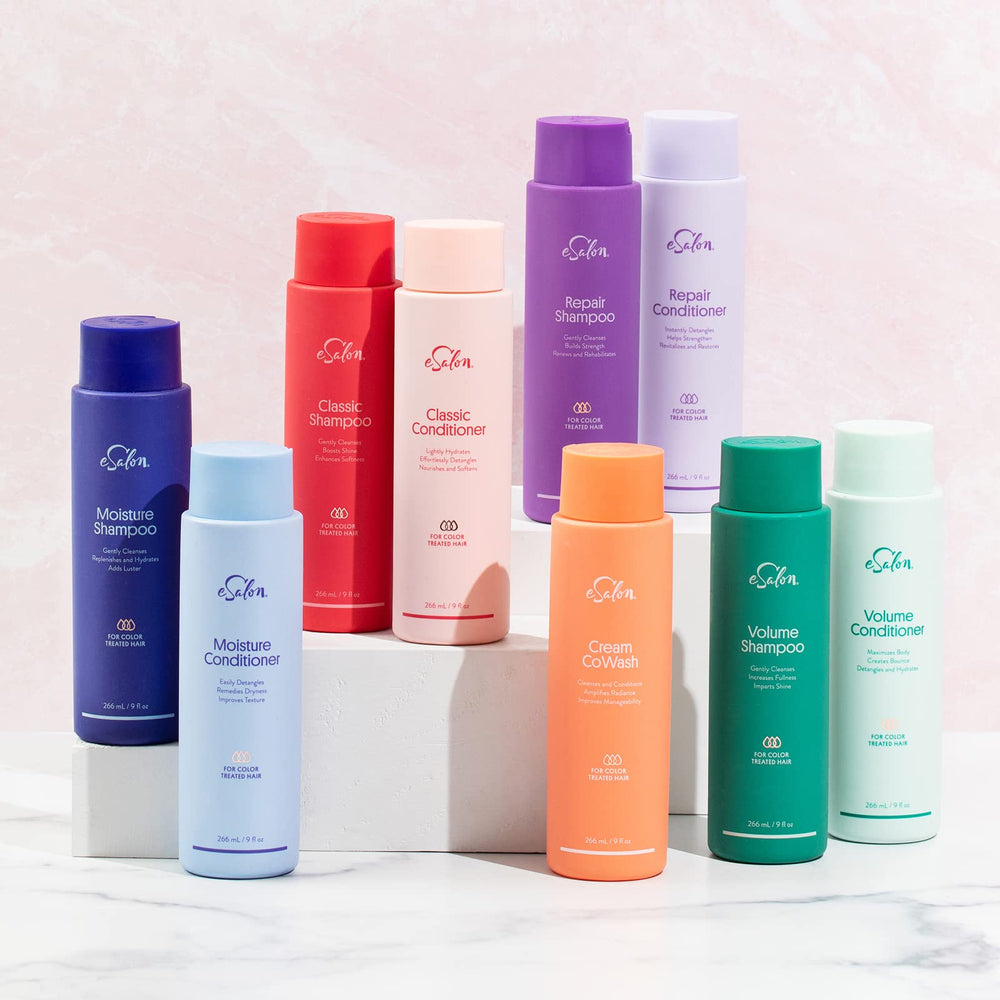 Esalon Volume Color Care Shampoo packaging closeup highlights premium formulation for color-treated hair