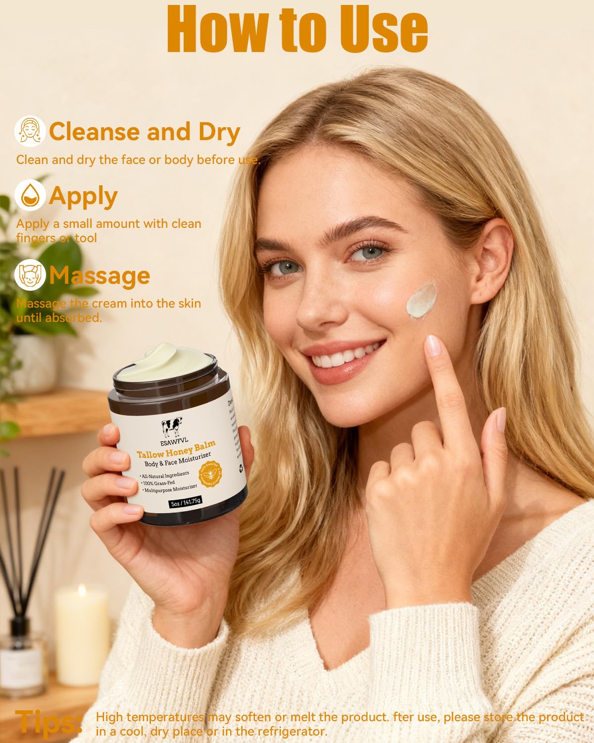ESAWFVL nutrition closeup with vitamins hints at glow-friendly formula.