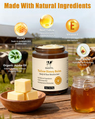 ESAWFVL raw honey detail highlights natural soothing care.