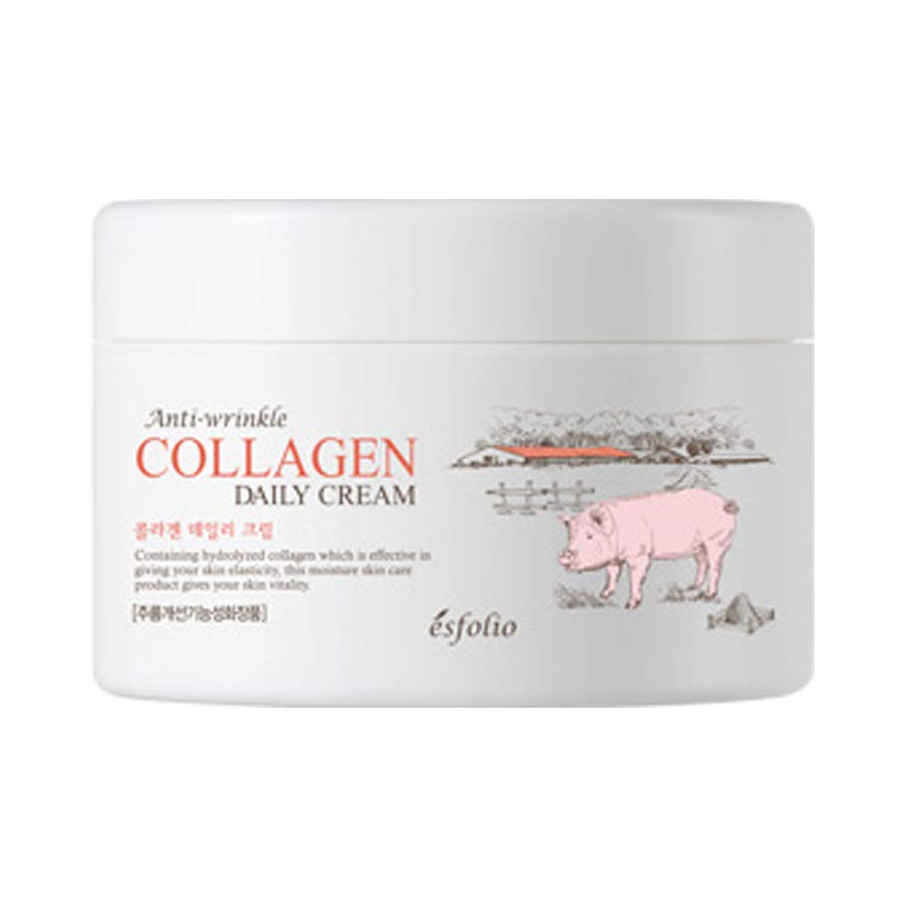 Esfolio Collagen Daily Face Cream jar, showing generous daily hydration.