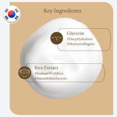 Esfolio Rice Cleansing Foam rice extract close-up suggests refreshed, balanced feel.