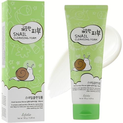 Closeup of Esfolio snail cleansing foam texture for gentle cleansing