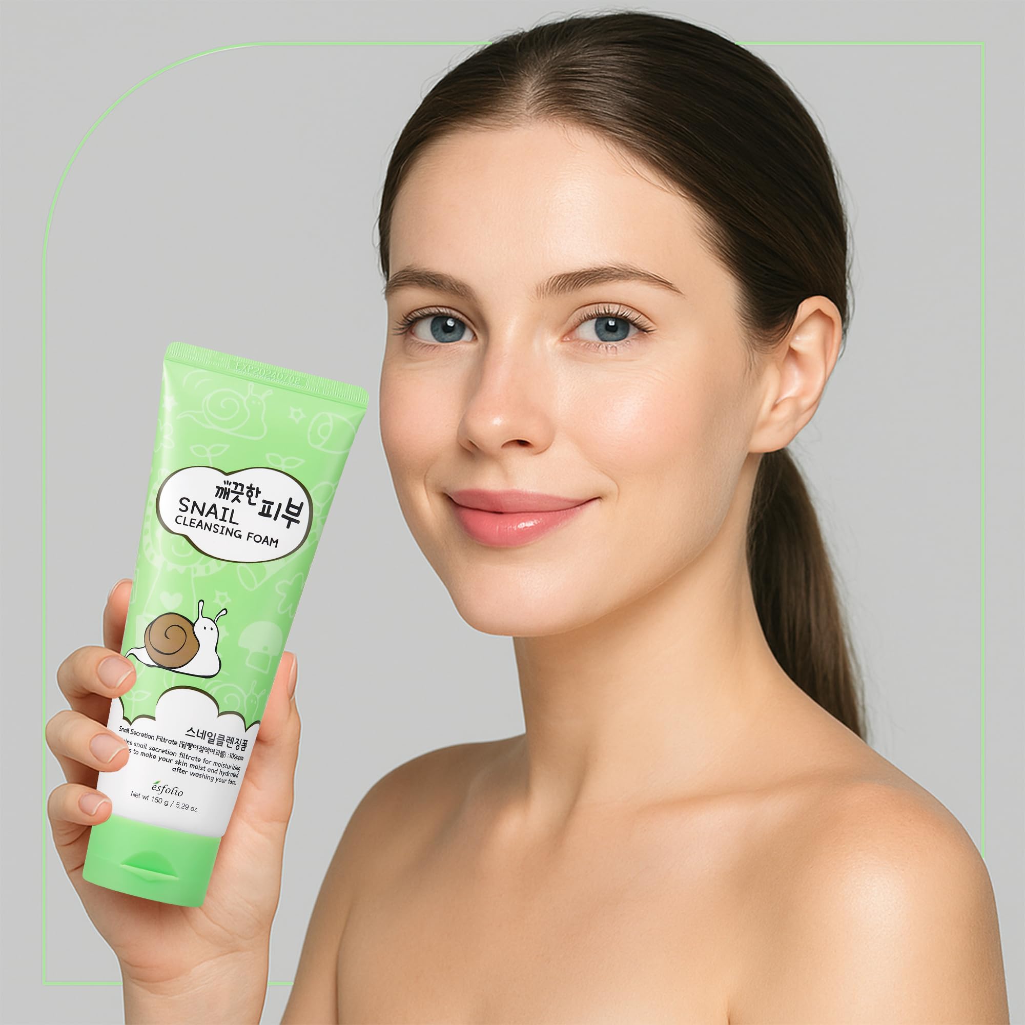 Esfolio Snail Cleansing Foam delivering hydration and balanced skin glow