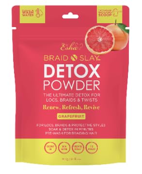 Esha Braid N Slay Detox Powder bottle front for scalp cleanse