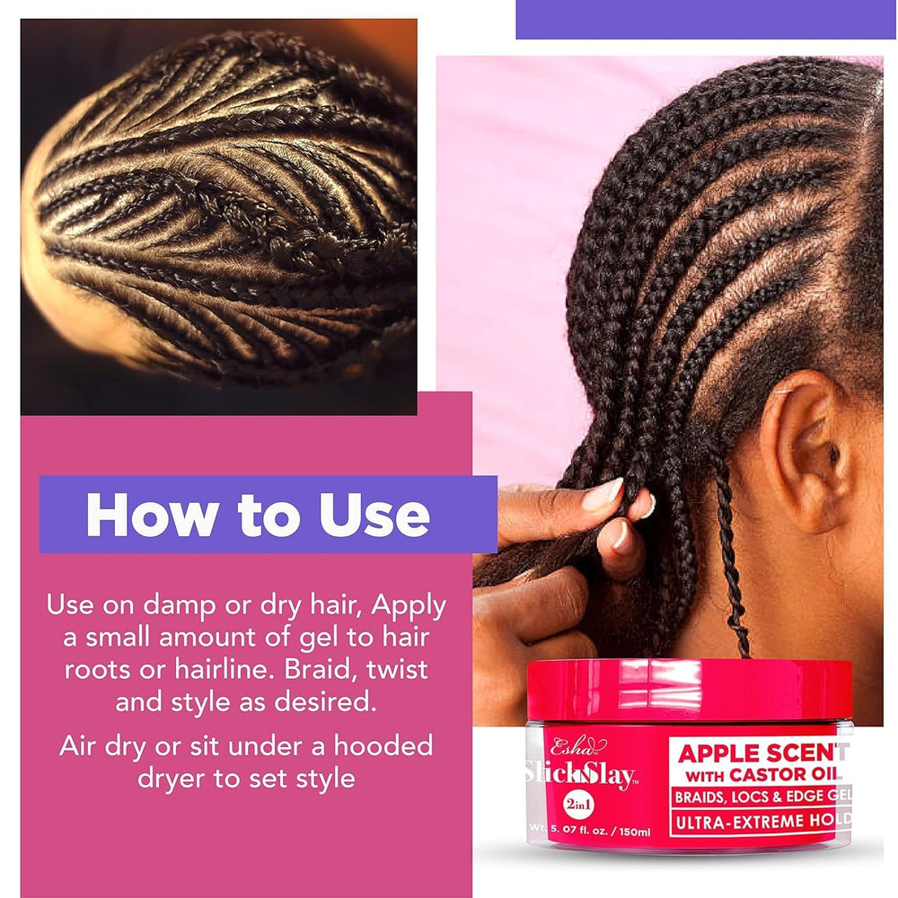 Esha Slick N Slay Melon ingredients close-up suggests safe, nourishing care for scalp
