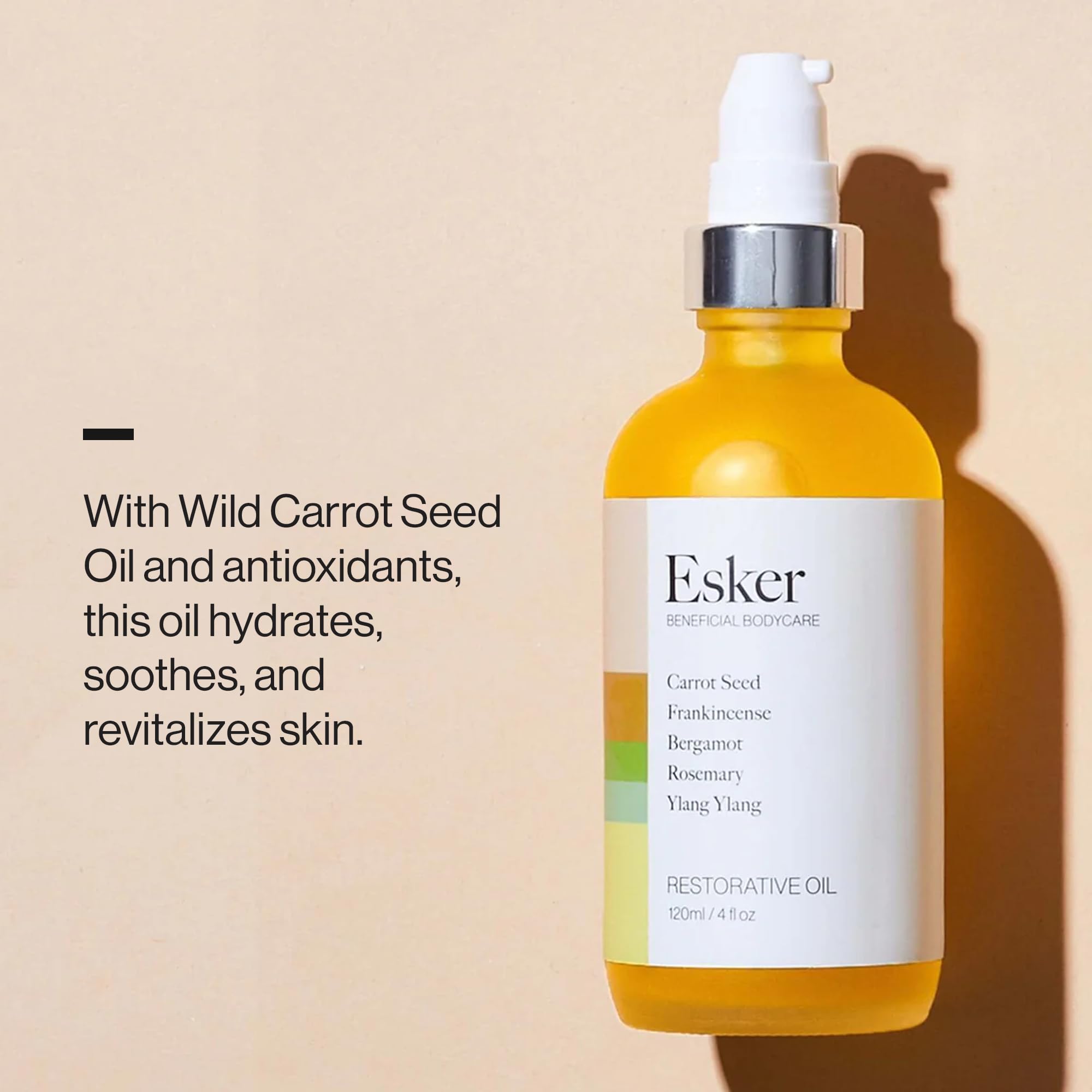 ESKER Restorative Body Oil application on arm demonstrates even distribution