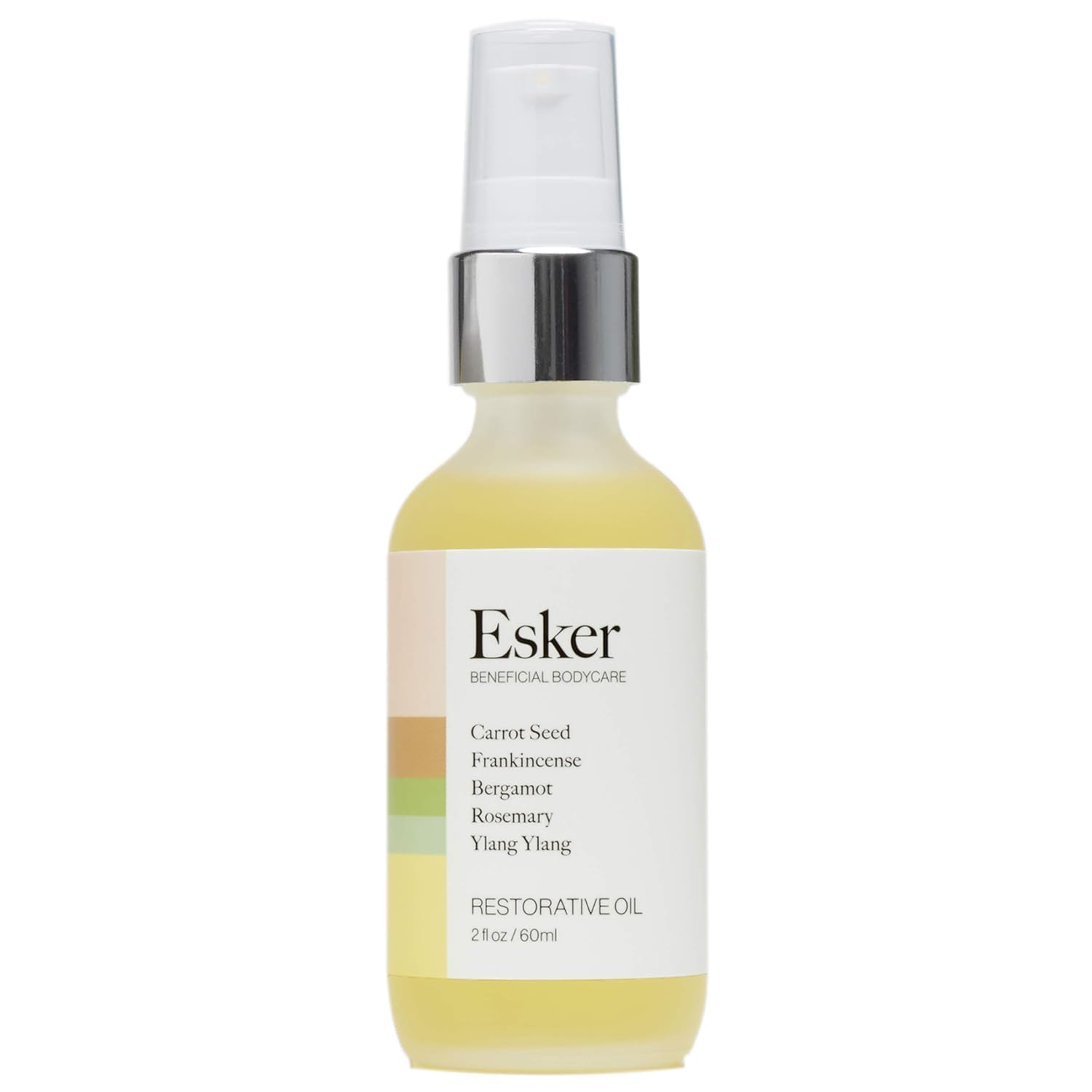ESKER Restorative Body Oil bottle pour for easy application and hydration.