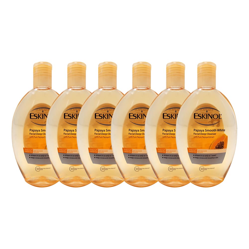 Eskinol facial cleanser papaya bottle close-up for daily cleansing