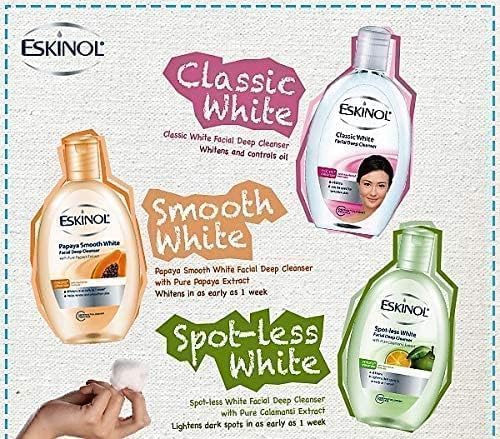 Close-up of Eskinol Naturals Facial Cleanser Classic Clear close-up bottle ready for daily use