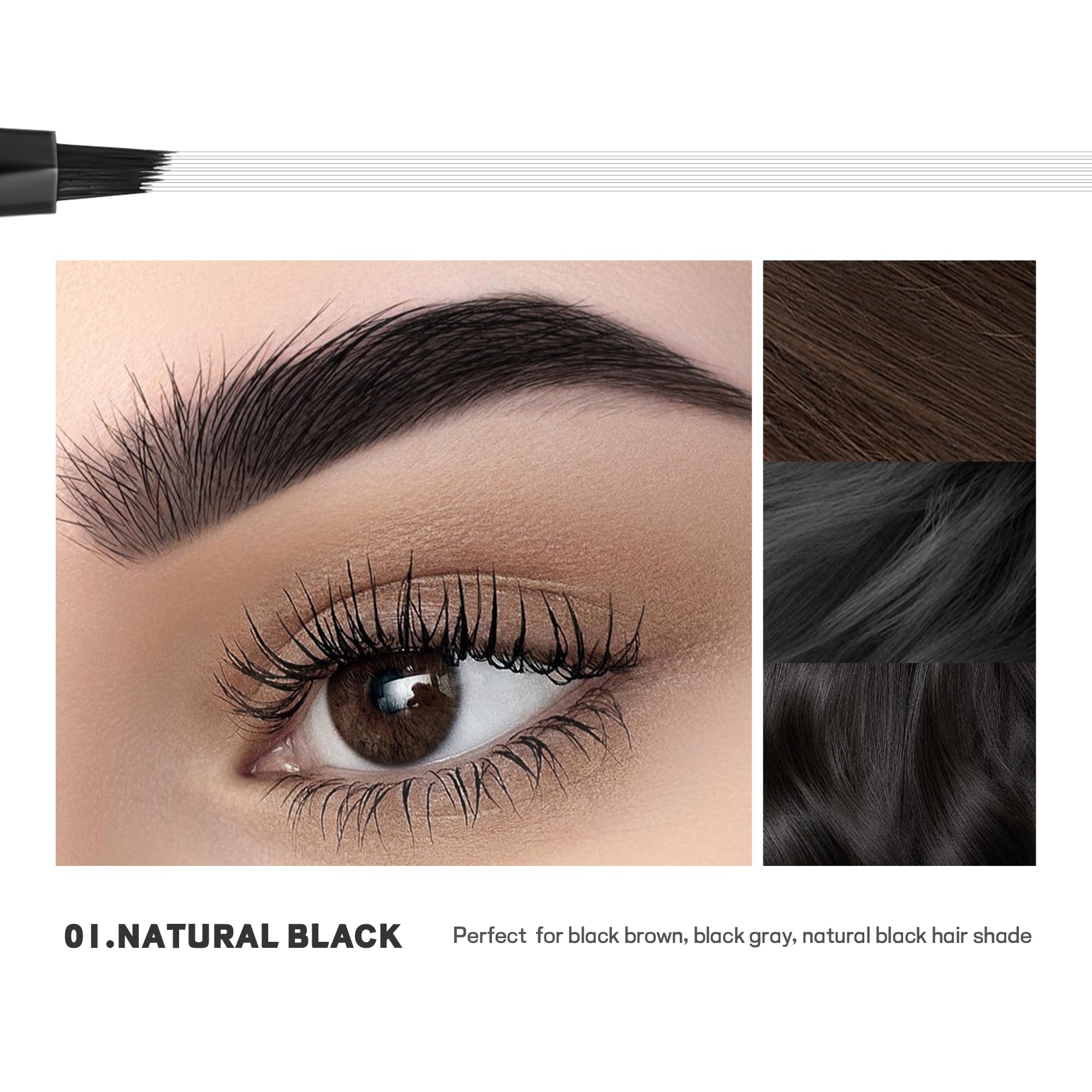 Espoce Brow Tint with fork tips for natural, blended color.