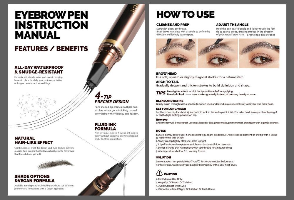 Espoce Eyebrow Pen 5 shade options for all tones