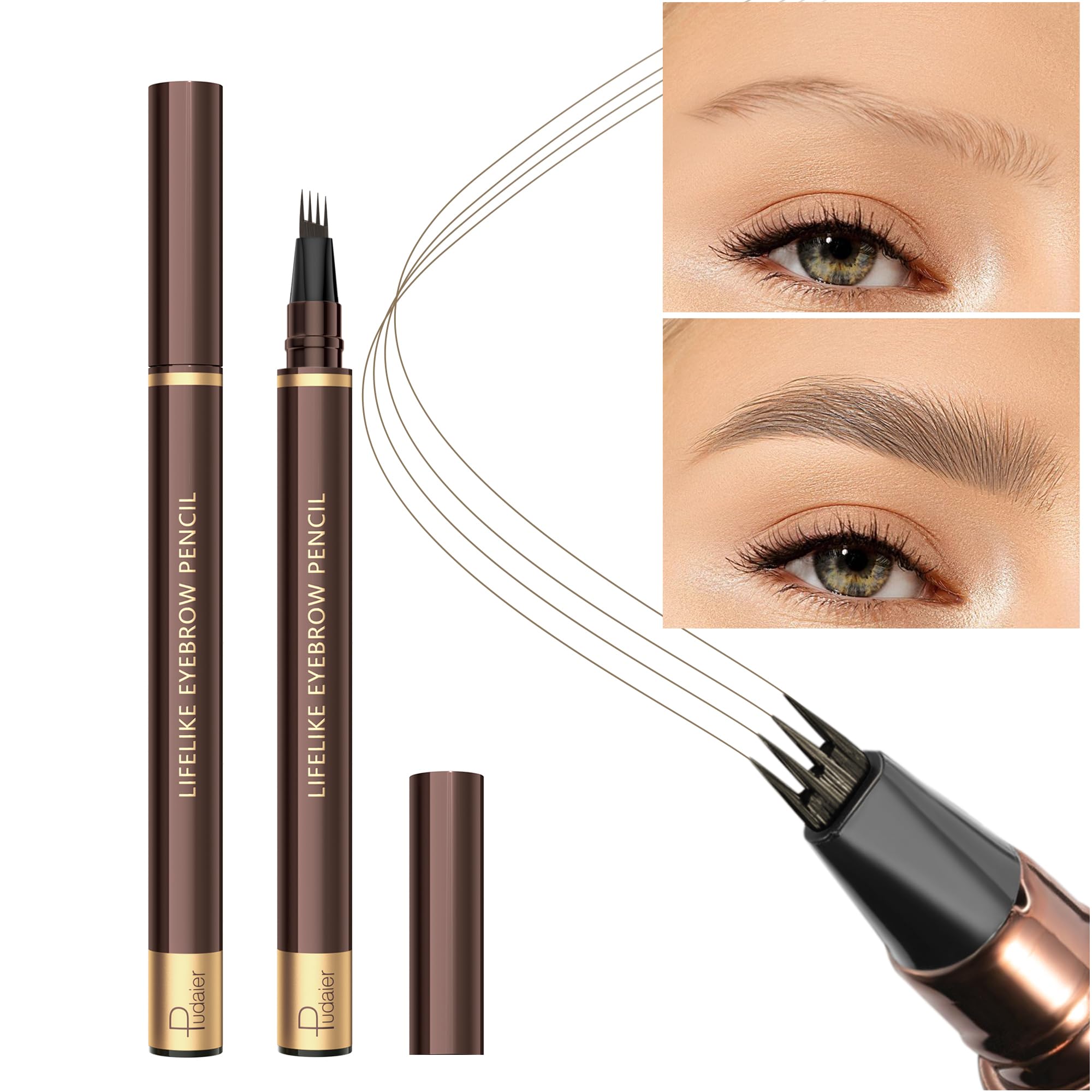 Espoce Eyebrow Pen waterproof formula resists smudging all day.