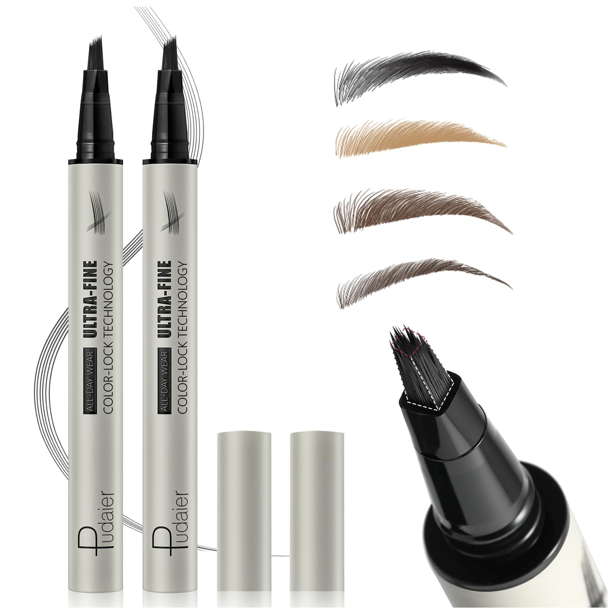Espoce microblading eyebrow pen with angled brush for natural hair-like strokes that last