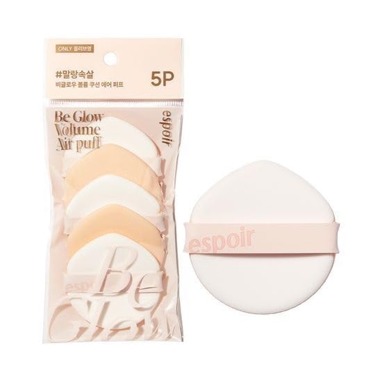 Espoir Be Glow Air Puff 5pc set round shape for smooth, even foundation application