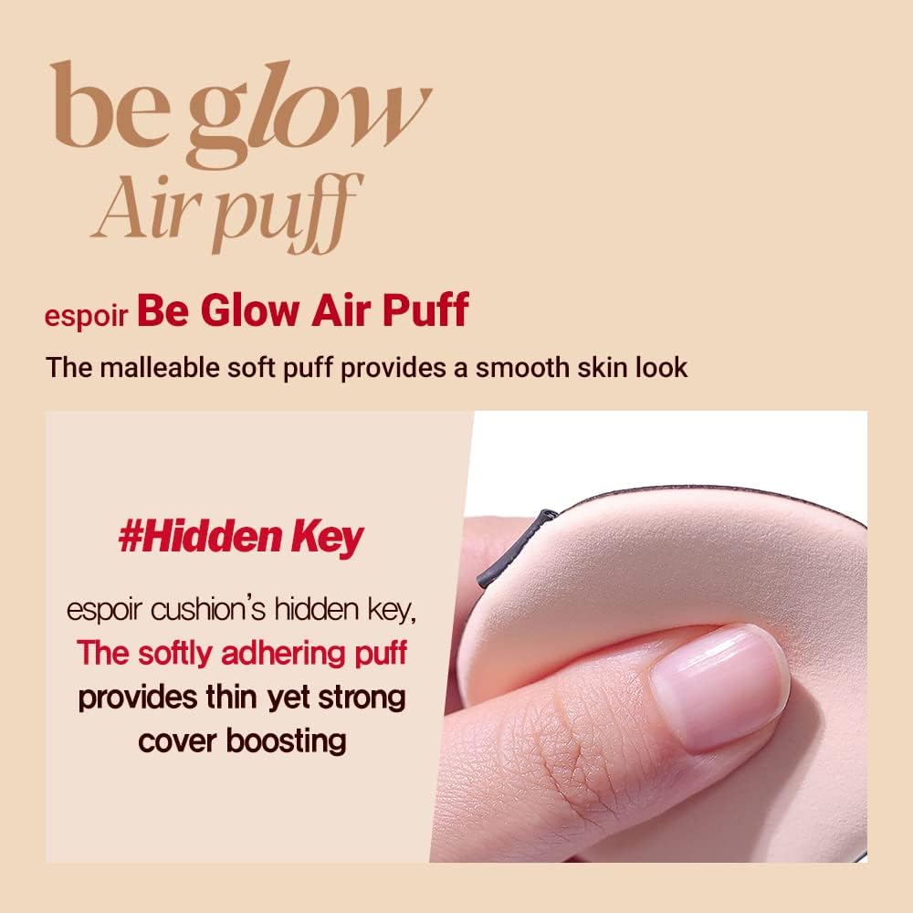 Espoir Be Glow Air Puff versatile tool for cushion and liquid foundation.