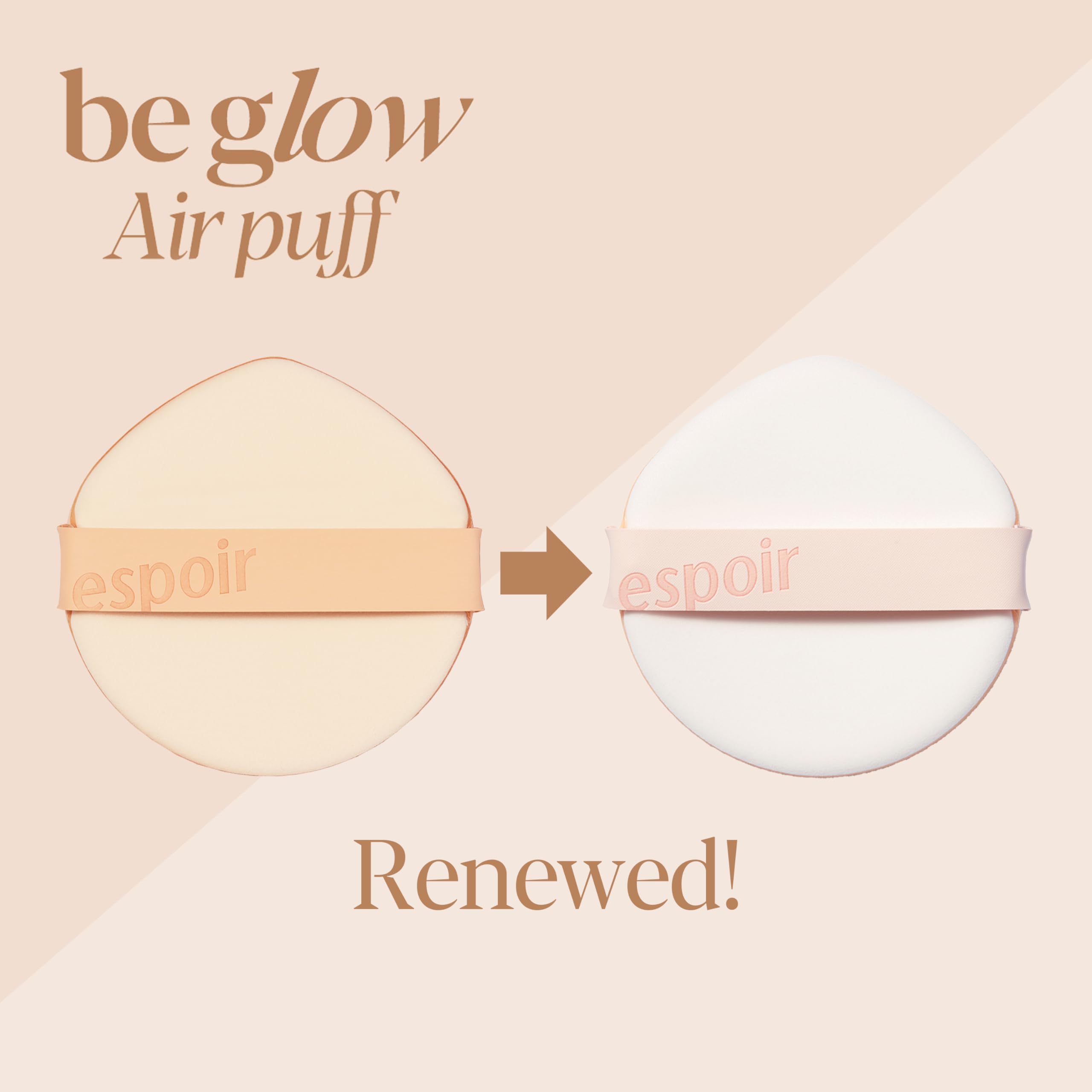 Espoir Be Glow Air Puff 5pc round shape puff delivers gentle makeup precision