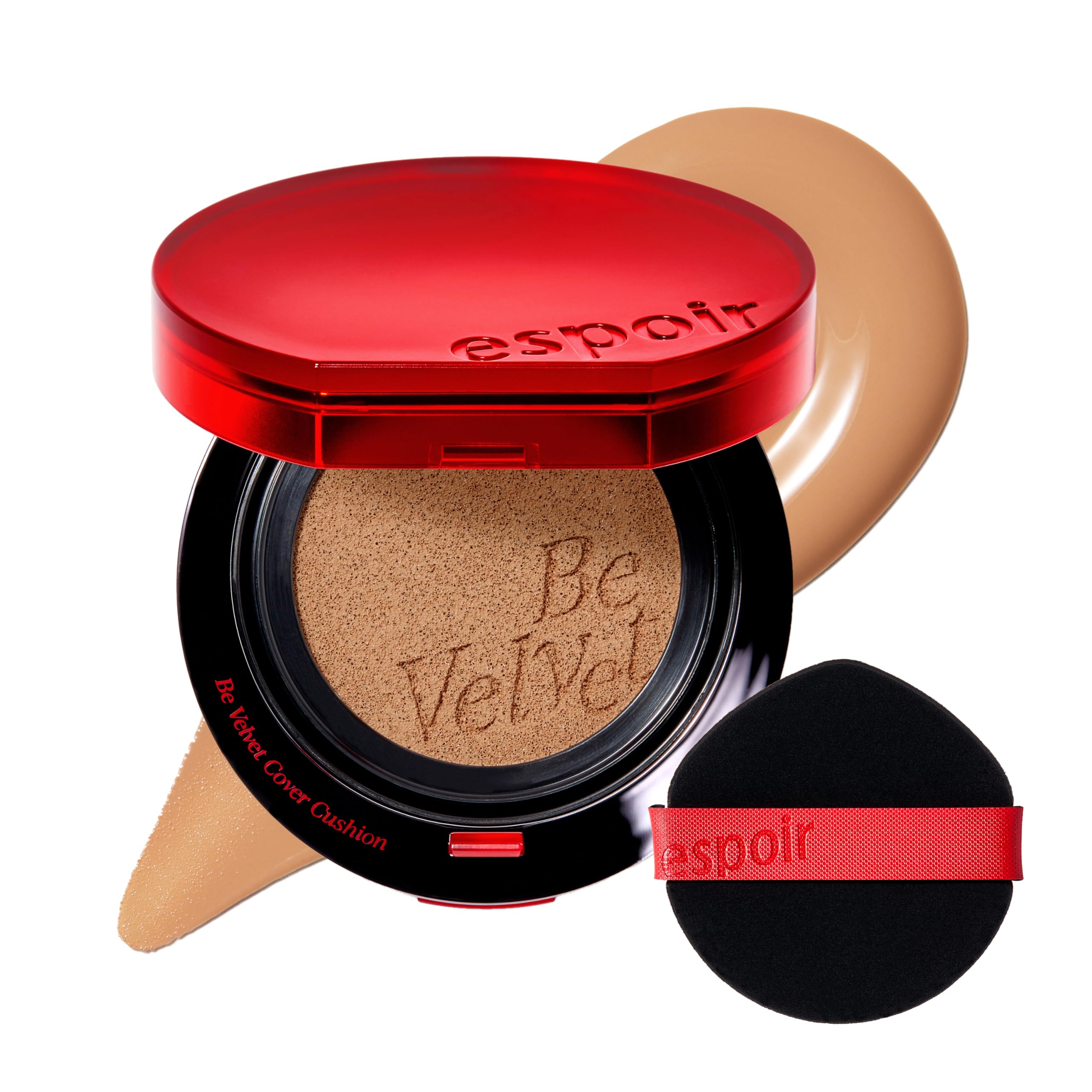 Espoir Be Velvet Cushion Foundation Toffee compact showing velvety finish for natural skin