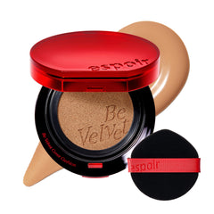 Espoir Be Velvet Cushion Foundation Toffee compact showing velvety finish for natural skin