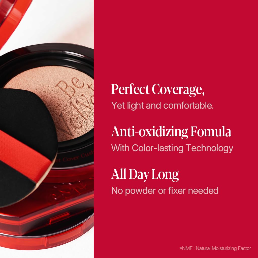 Espoir Be Velvet Cushion on olive skin showing buildable coverage.