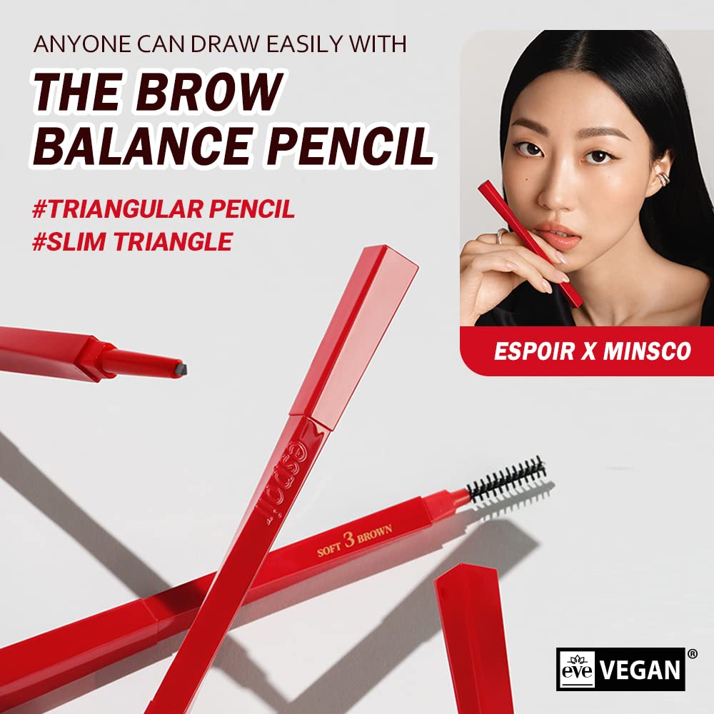 Espoir Brow Balance Pencil No. 2 tip-stroke closeup for precise lines.