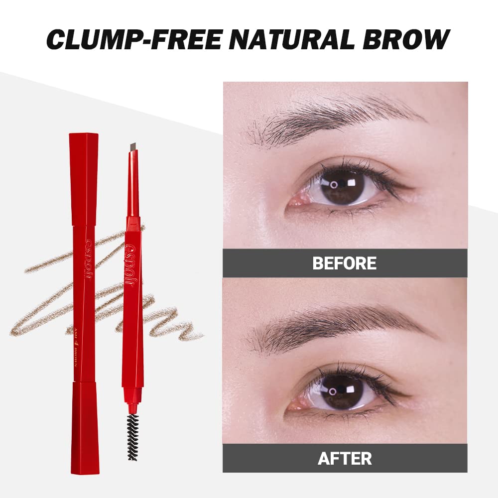 Espoir Brow Balance Pencil diagonal container grip prevents rolling.