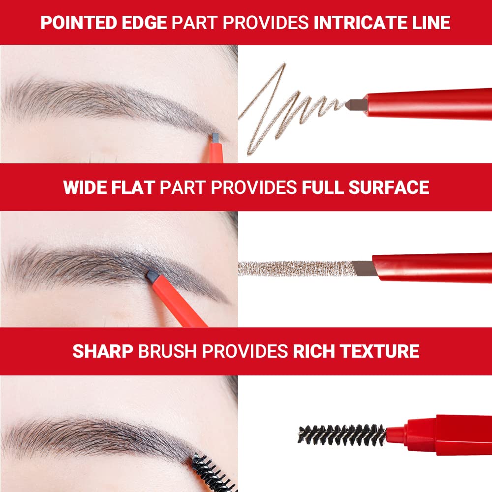 Espoir Brow Balance Pencil textured, clump-free formula for natural brows.