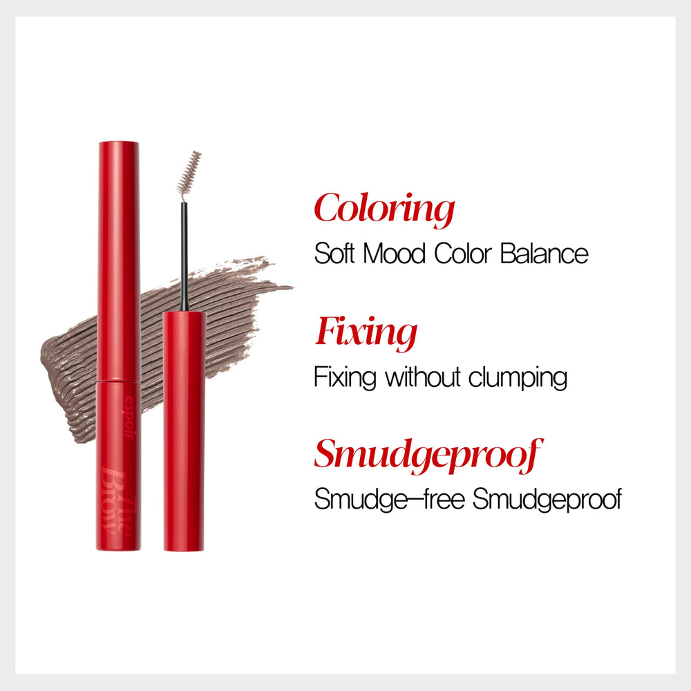 Espoir Brow Color Fixing Cara 3 Cool Gray delivers long-lasting color that layers smoothly.
