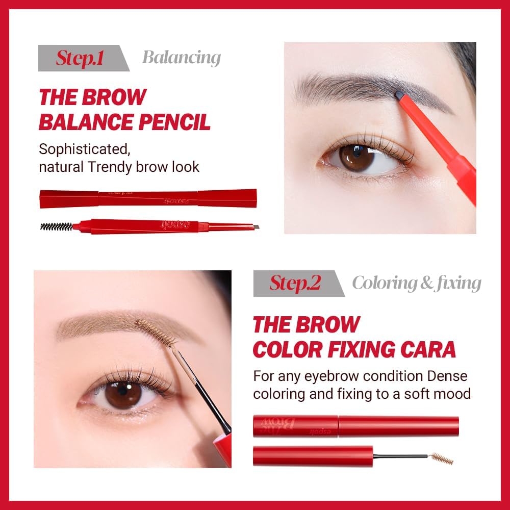 Espoir Brow Color Fixing Cara 3 Cool Gray packaging fits in your purse for quick touch-ups.