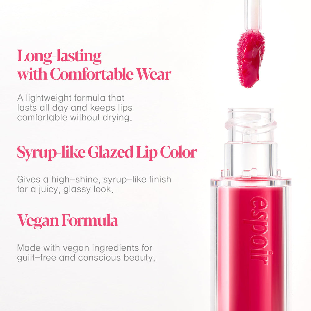 Espoir Couture Lip Tint Glaze long-lasting, buildable color for fuller lips