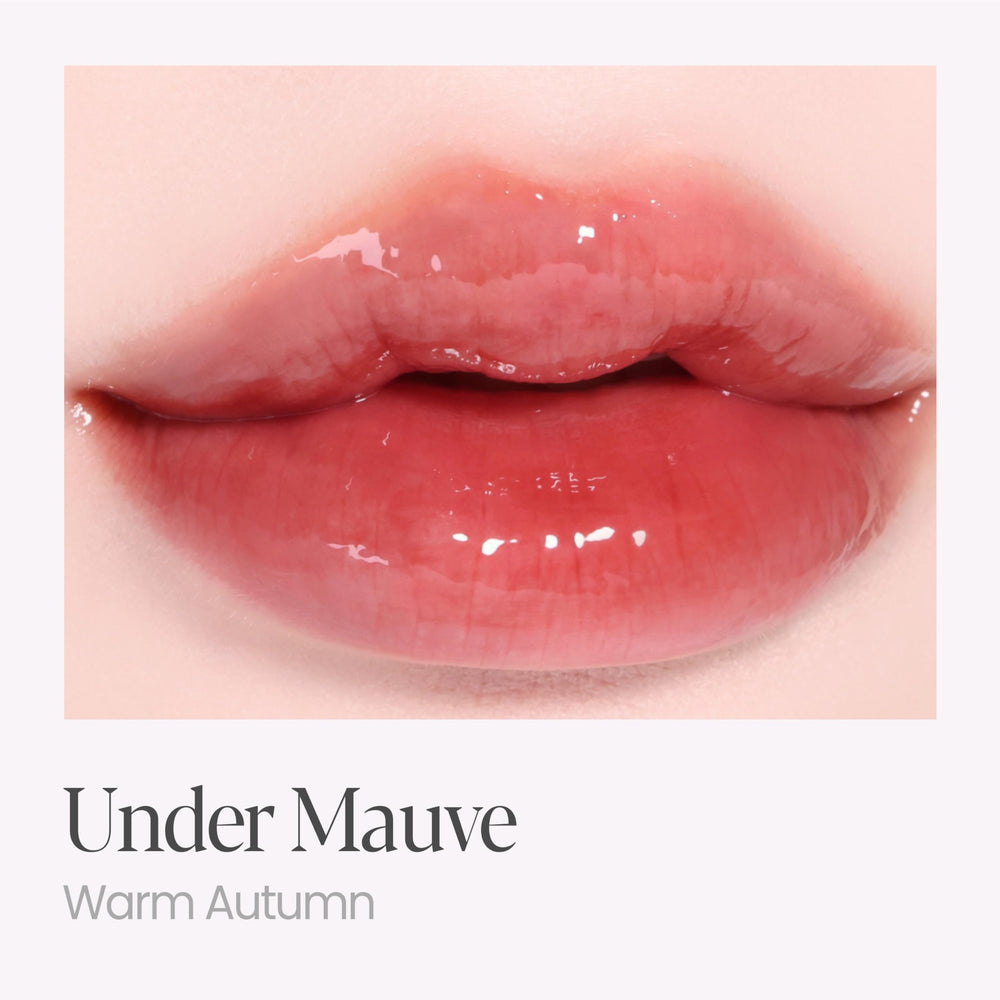 Espoir Couture Lip Tint Glaze Under Mauve close-up reveals glassy finish