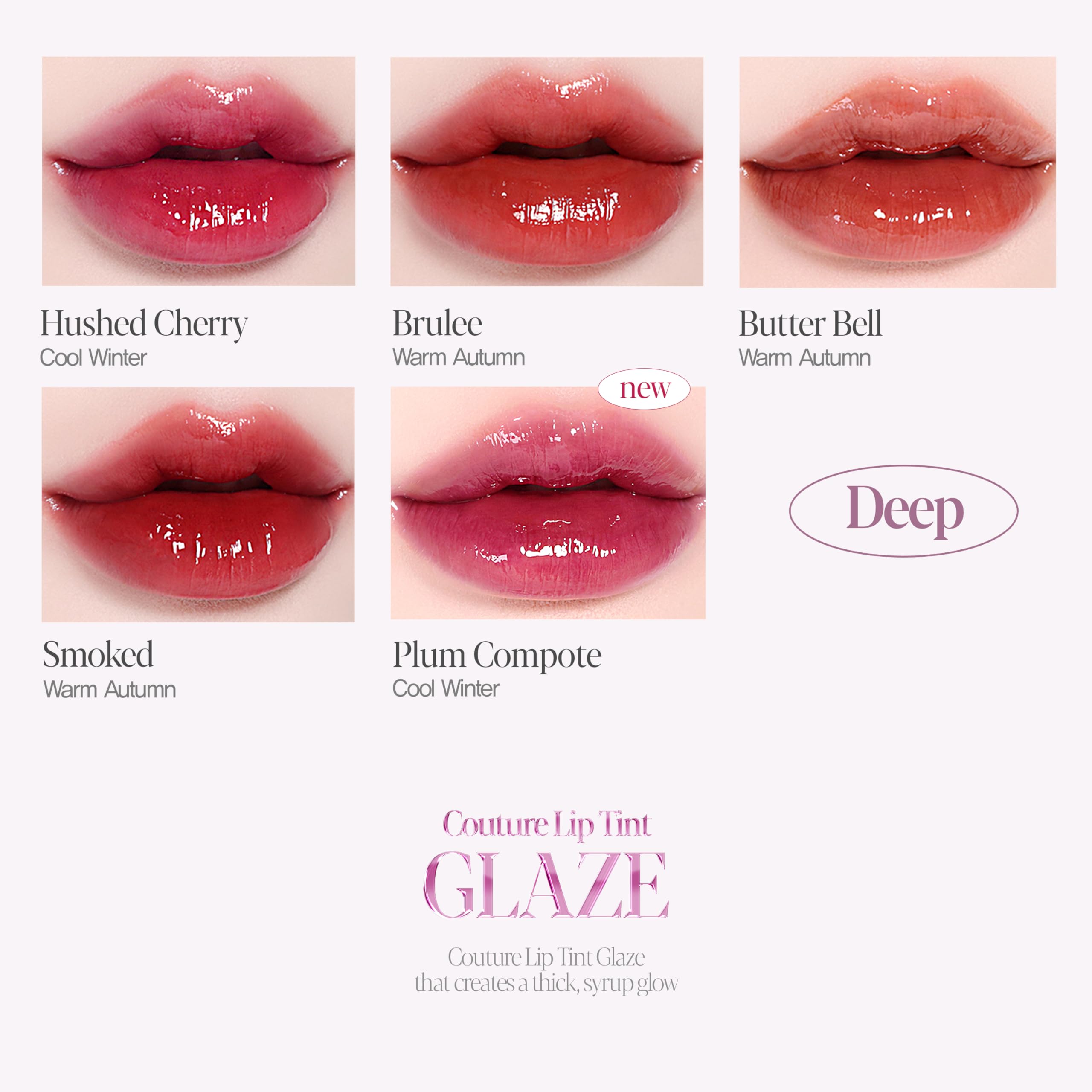 Espoir Couture Lip Tint Glaze Under Mauve glossy finish on lips