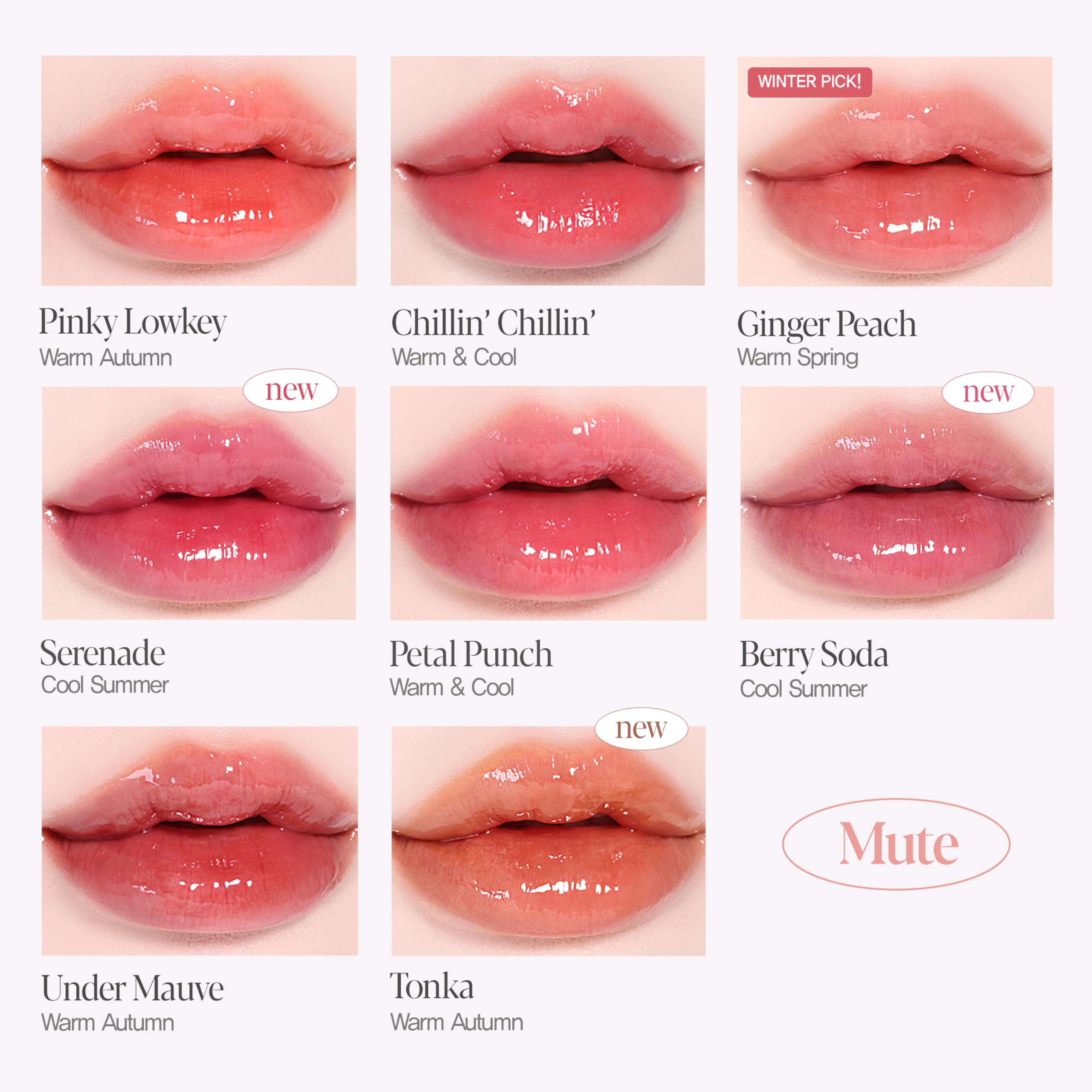 Espoir Couture Lip Tint Glaze Under Mauve long-wear swatch demonstrates buildable color