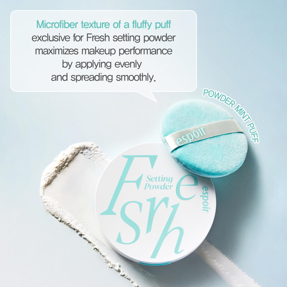 Espoir Puff included for even, smooth makeup application.