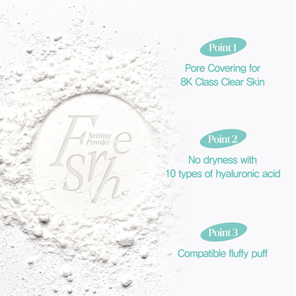 Espoir Fresh Setting Powder translucent swatch showing lightweight texture.