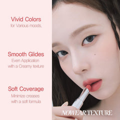 Espoir Nowear Volume Matte 4 application close-up showing even, soft coverage