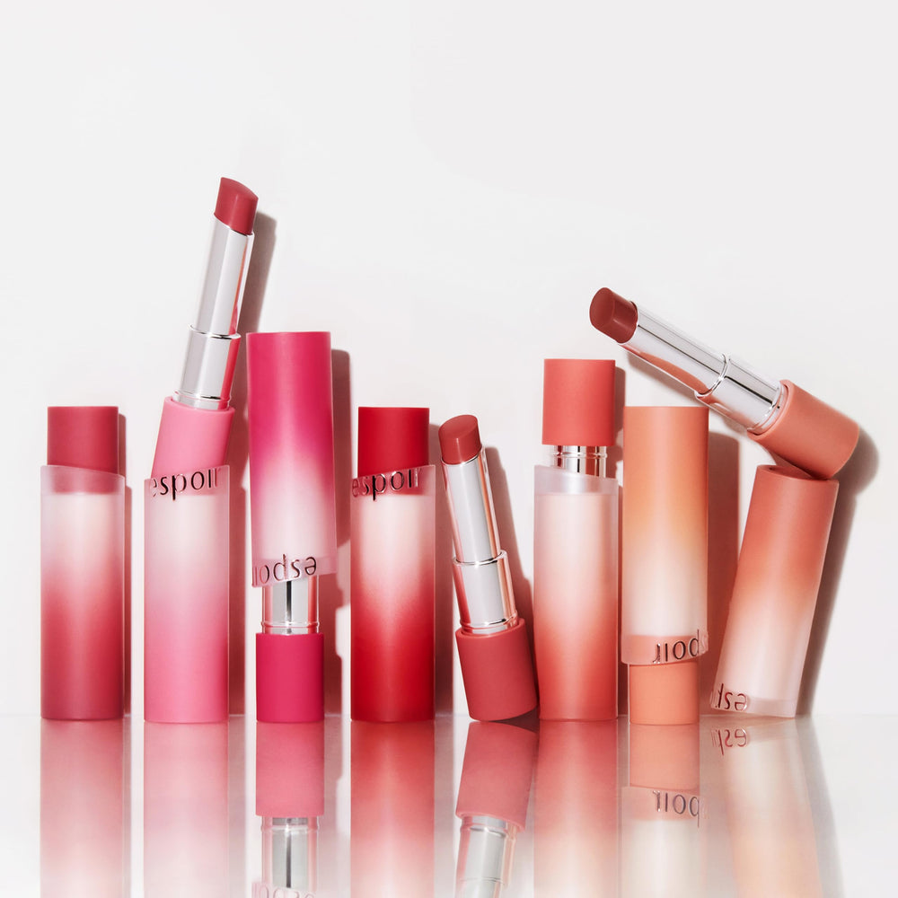 Espoir Lipstick Nowear Volume Matte 4 long-lasting color swatch on lips