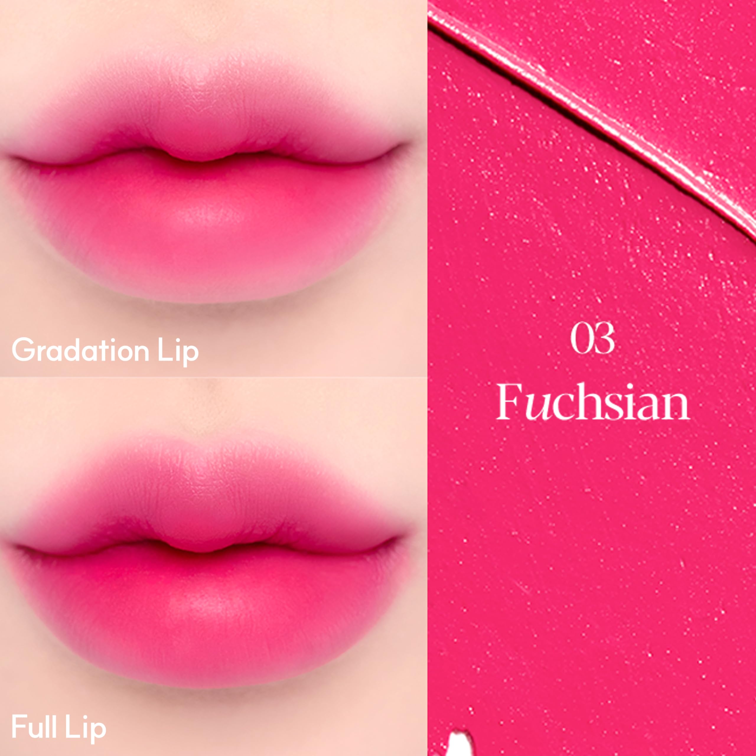 Espoir lipstick texture close-up shows creamy application without dryness.