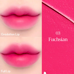Espoir lipstick texture close-up shows creamy application without dryness.