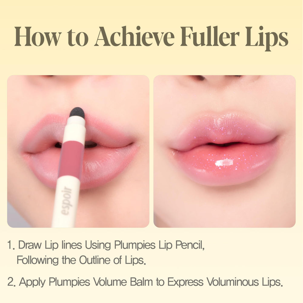 Espoir Plumpies OverLip Pencil 2 sponge tip adds convenient touch-ups.