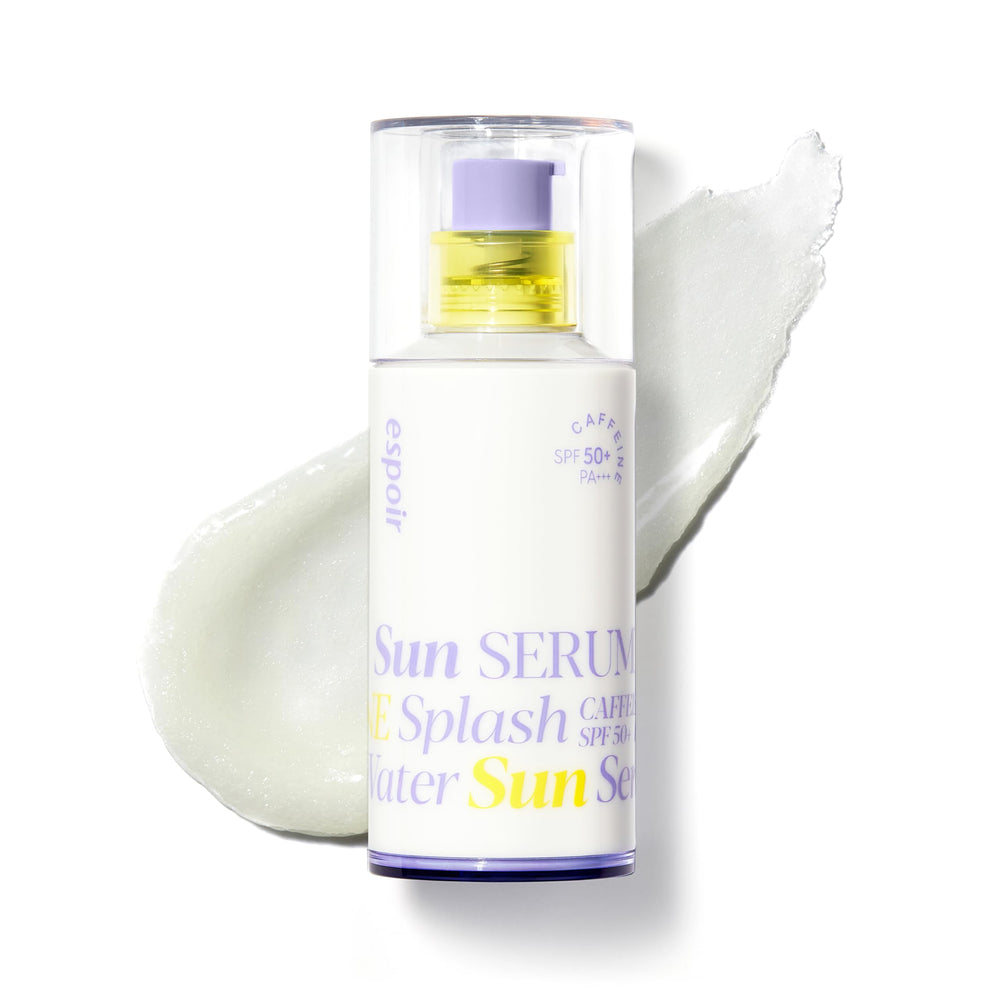 Espoir Water Splash Sun Serum pump bottle for quick, even protection while applying sunscreen